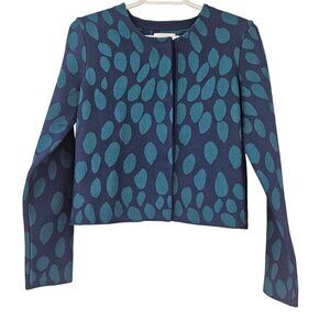 Issa London Millie Fit And Flare Cardigan In Teal Women’s Size S Cropped Artsy